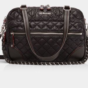 MZ Wallace Black Crosby Bag Medium Silver Hardware